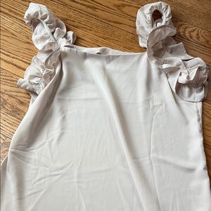 Elegant Cream Ruffle Sleeve Women's Top